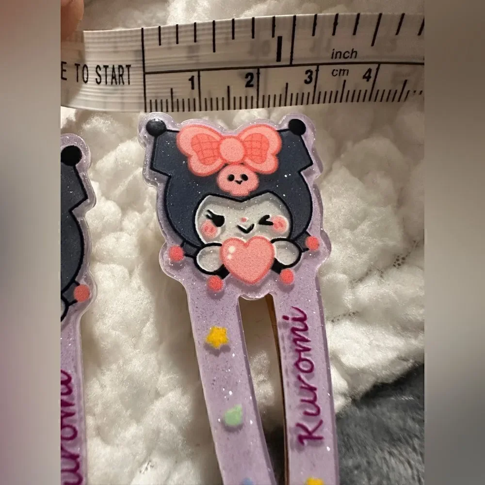 New Sanrio Kuromi Hair Accessories – 2 pcs Hair Clips